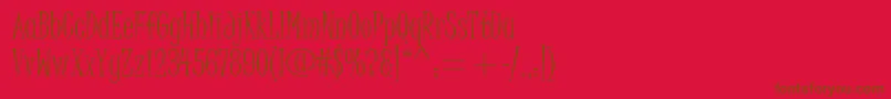 JuiceItcTt-Schriftart – Braune Schriften auf rotem Hintergrund
