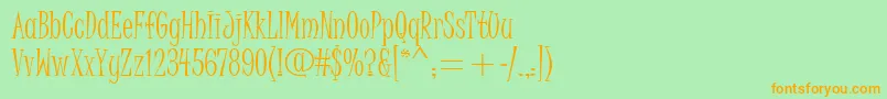 JuiceItcTt-Schriftart – Orangefarbene Schriften auf grünem Hintergrund