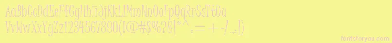 Czcionka JuiceItcTt – różowe czcionki na żółtym tle