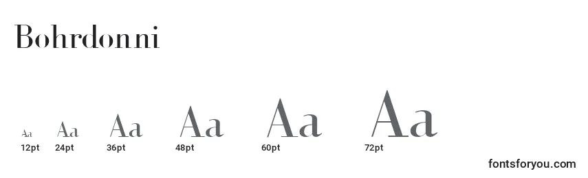 Размеры шрифта Bohrdonni
