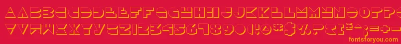 フォントDisco Duck 3D – 赤い背景にオレンジの文字