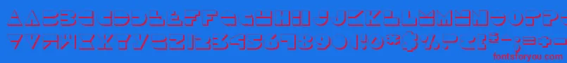 Disco Duck 3D-Schriftart – Rote Schriften auf blauem Hintergrund