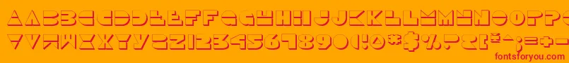 フォントDisco Duck 3D – オレンジの背景に赤い文字
