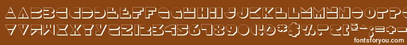 フォントDisco Duck 3D – 茶色の背景に白い文字