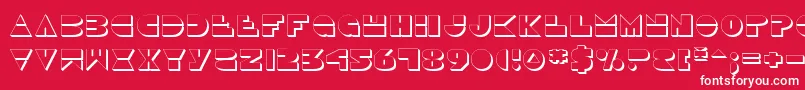 Disco Duck 3D-Schriftart – Weiße Schriften auf rotem Hintergrund
