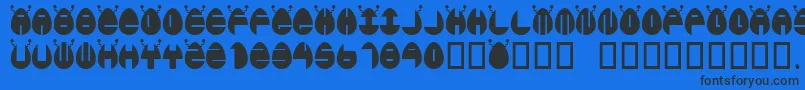 Egglien Font – Black Fonts on Blue Background