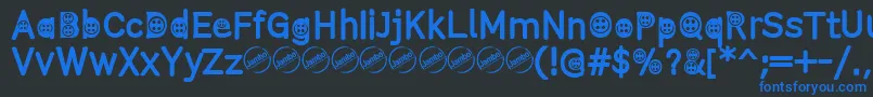 ButtonTRegular Font – Blue Fonts on Black Background