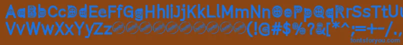 ButtonTRegular Font – Blue Fonts on Brown Background