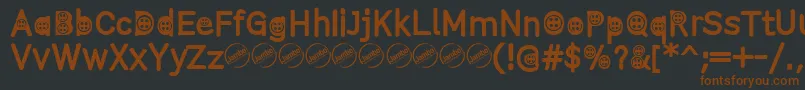 ButtonTRegular Font – Brown Fonts on Black Background