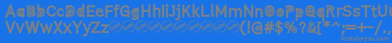 フォントButtonTRegular – 青い背景に灰色の文字