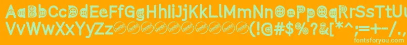 ButtonTRegular Font – Green Fonts on Orange Background