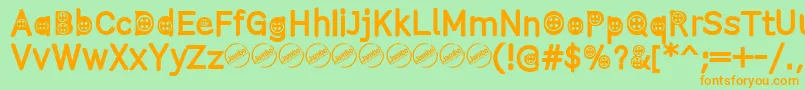 ButtonTRegular Font – Orange Fonts on Green Background