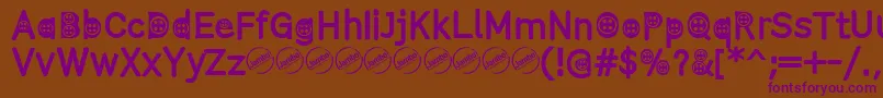 ButtonTRegular Font – Purple Fonts on Brown Background