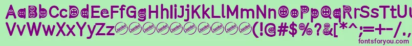 ButtonTRegular Font – Purple Fonts on Green Background