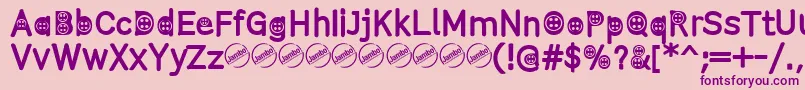 ButtonTRegular Font – Purple Fonts on Pink Background