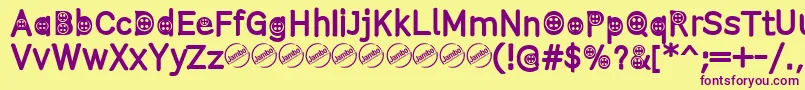 ButtonTRegular Font – Purple Fonts on Yellow Background