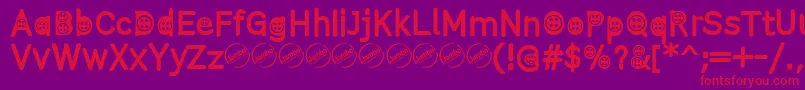ButtonTRegular Font – Red Fonts on Purple Background