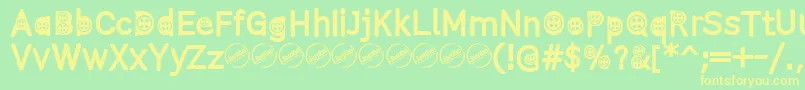 ButtonTRegular Font – Yellow Fonts on Green Background