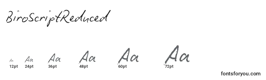 BiroScriptReduced Font Sizes