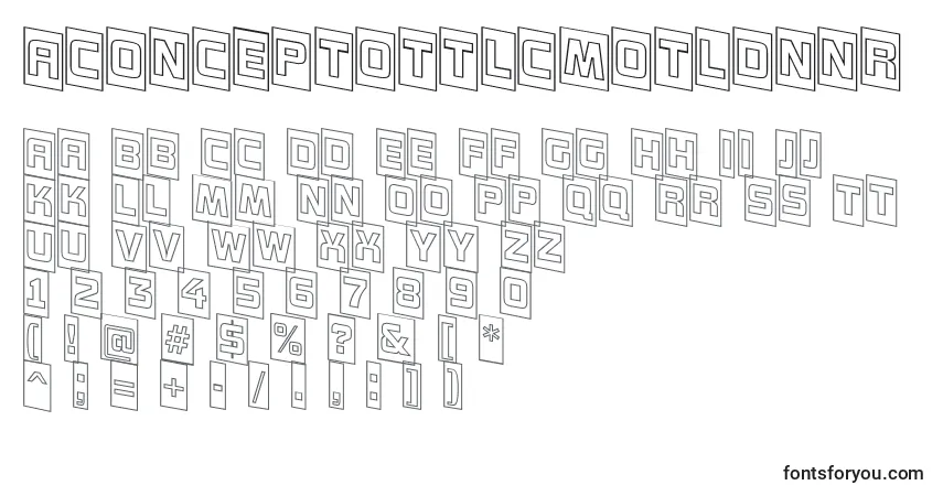 AConceptottlcmotldnnr Font – alphabet, numbers, special characters