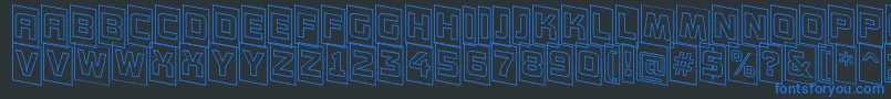 Czcionka AConceptottlcmotldnnr – niebieskie czcionki na czarnym tle