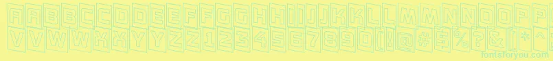 AConceptottlcmotldnnr Font – Green Fonts on Yellow Background
