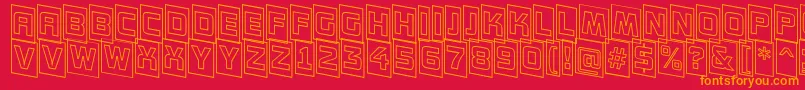 フォントAConceptottlcmotldnnr – 赤い背景にオレンジの文字
