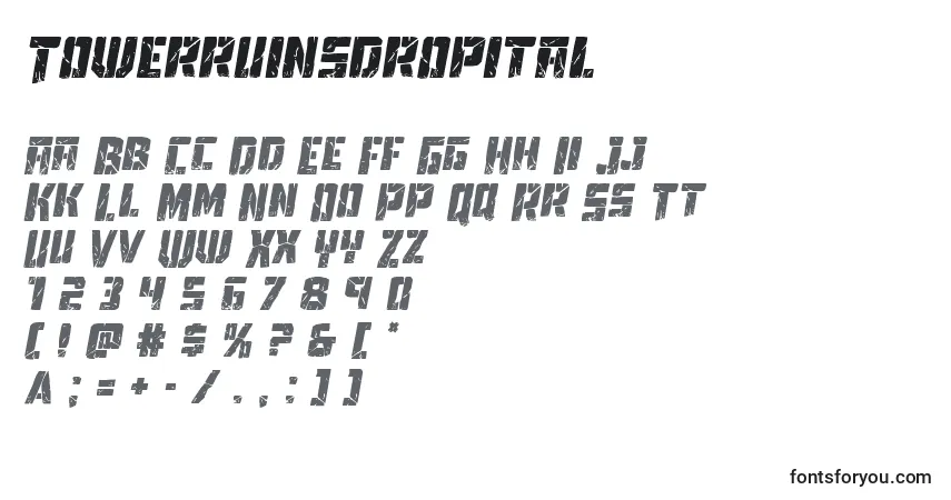 Шрифт Towerruinsdropital – алфавит, цифры, специальные символы