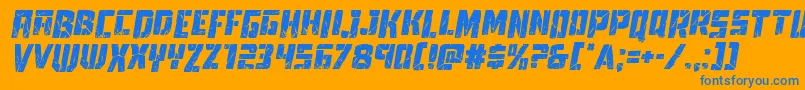 Towerruinsdropital Font – Blue Fonts on Orange Background