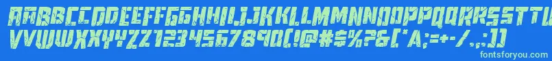 Towerruinsdropital Font – Green Fonts on Blue Background