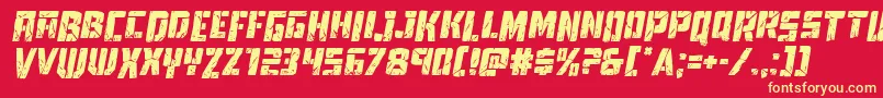 Towerruinsdropital Font – Yellow Fonts on Red Background