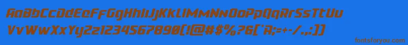 Cobaltaliencondital Font – Brown Fonts on Blue Background