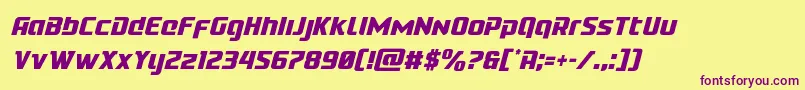 Cobaltaliencondital Font – Purple Fonts on Yellow Background