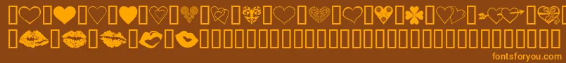 Luvnkiss Font – Orange Fonts on Brown Background