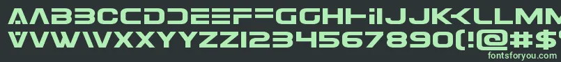 フォントEurofighterexpand – 黒い背景に緑の文字
