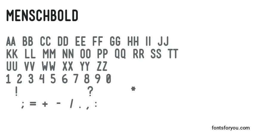 Schriftart MenschBold – Alphabet, Zahlen, spezielle Symbole