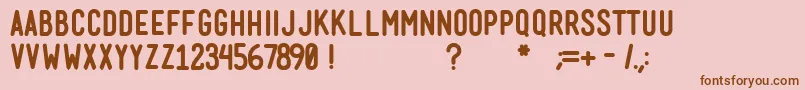MenschBold-Schriftart – Braune Schriften auf rosa Hintergrund