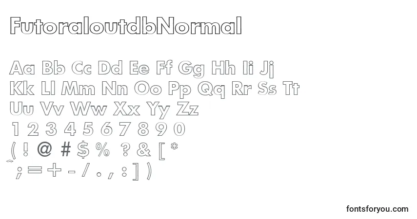 Schriftart FutoraloutdbNormal – Alphabet, Zahlen, spezielle Symbole