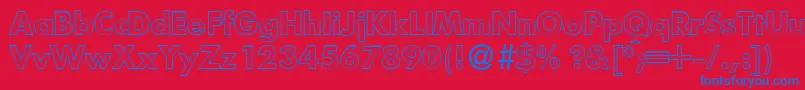Fonte FutoraloutdbNormal – fontes azuis em um fundo vermelho