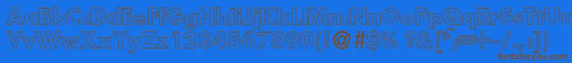 FutoraloutdbNormal-Schriftart – Braune Schriften auf blauem Hintergrund