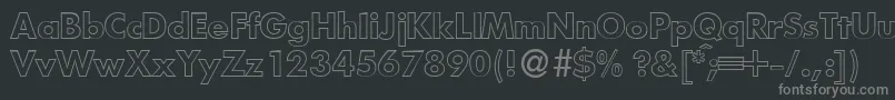フォントFutoraloutdbNormal – 黒い背景に灰色の文字