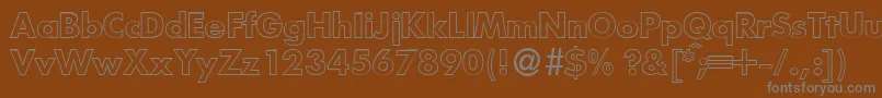 FutoraloutdbNormal-Schriftart – Graue Schriften auf braunem Hintergrund