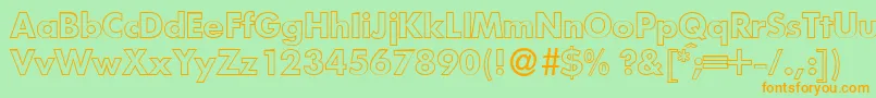 FutoraloutdbNormal Font – Orange Fonts on Green Background