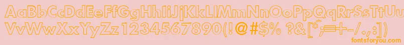 FutoraloutdbNormal-Schriftart – Orangefarbene Schriften auf rosa Hintergrund