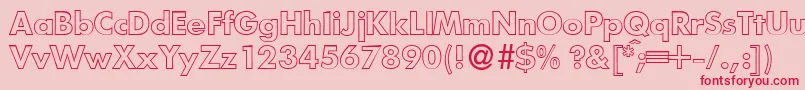 フォントFutoraloutdbNormal – ピンクの背景に赤い文字