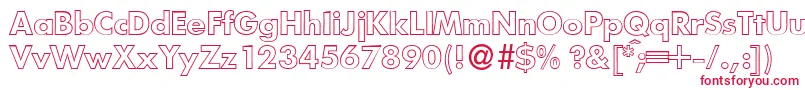 FutoraloutdbNormal Font – Red Fonts on White Background