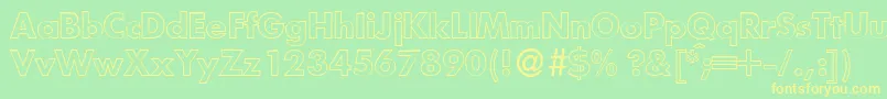 FutoraloutdbNormal Font – Yellow Fonts on Green Background