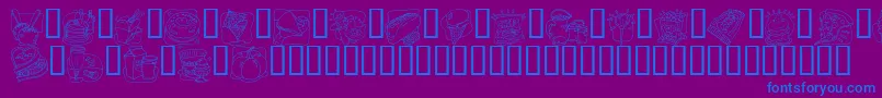 LmsJunkFoodJunkyDingBat Font – Blue Fonts on Purple Background