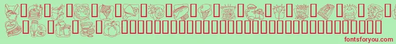 LmsJunkFoodJunkyDingBat Font – Red Fonts on Green Background