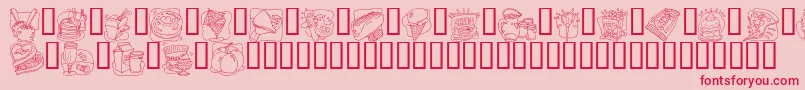 LmsJunkFoodJunkyDingBat Font – Red Fonts on Pink Background
